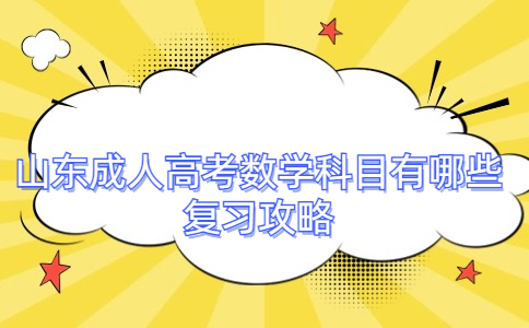 山東成人高考數學
